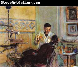 Edouard Vuillard Dr.Georges Viau in His Office Treating Annette Roussel